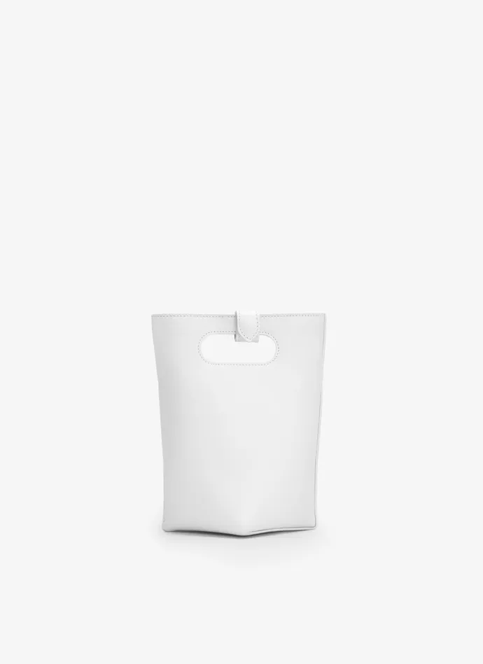 Optic White FOLDED SMALL BAG IN CALFSKIN Women Alaa Tote Bags