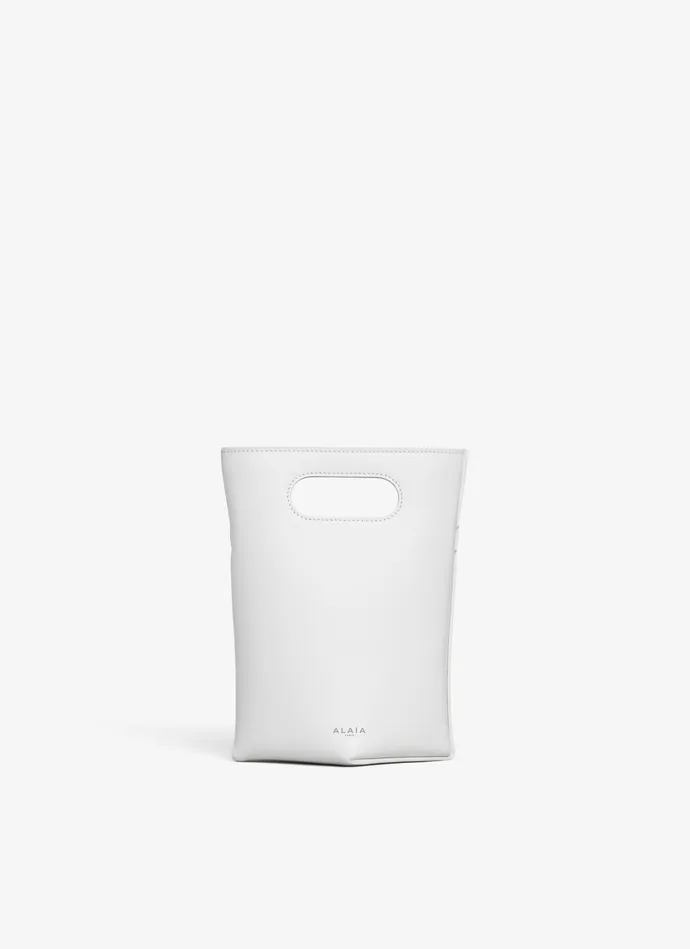 Optic White FOLDED SMALL BAG IN CALFSKIN Women Alaa Tote Bags