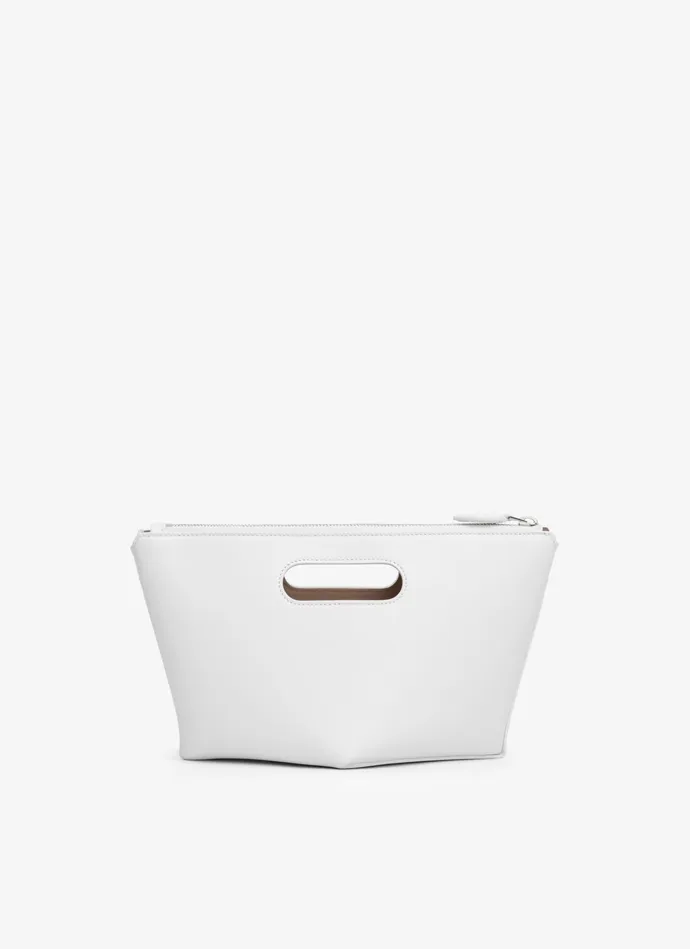 Optic White FOLDED ZIPPED BAG IN CALFSKIN Women Alaa Tote Bags