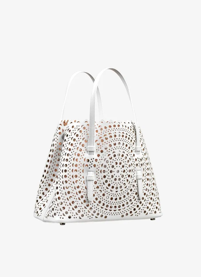 Optic White Mina 25 Bag New Vienne Calfskin Women Alaa Tote Bags Optic White Mina 25 Bag New Vienne Calfskin Women Alaa Tote Bags