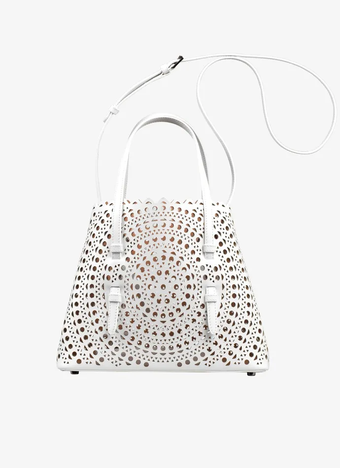 Optic White Mina 25 Bag New Vienne Calfskin Women Alaa Tote Bags Optic White Mina 25 Bag New Vienne Calfskin Women Alaa Tote Bags