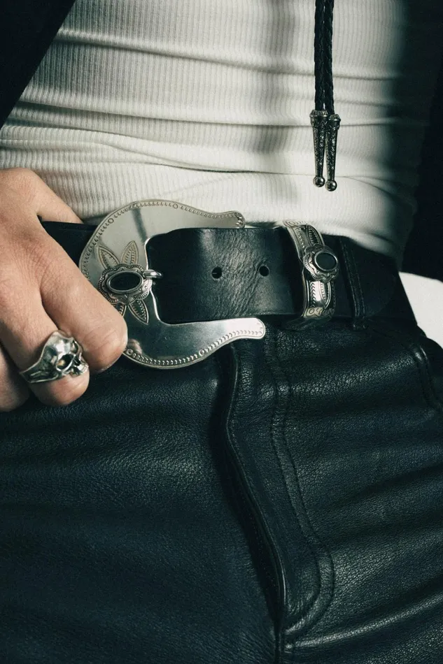 OTHER BELTS MENWOMEN Electric Gypsy Belt Worn Black Leather