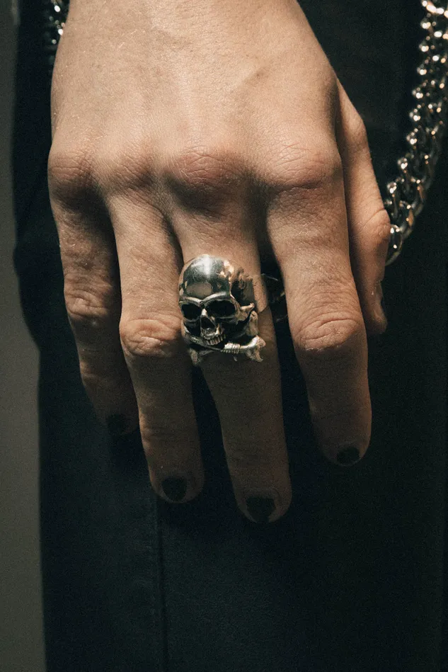 OTHER EARRINGS MENWOMEN 925 Skull and Crossbones Ring Silver