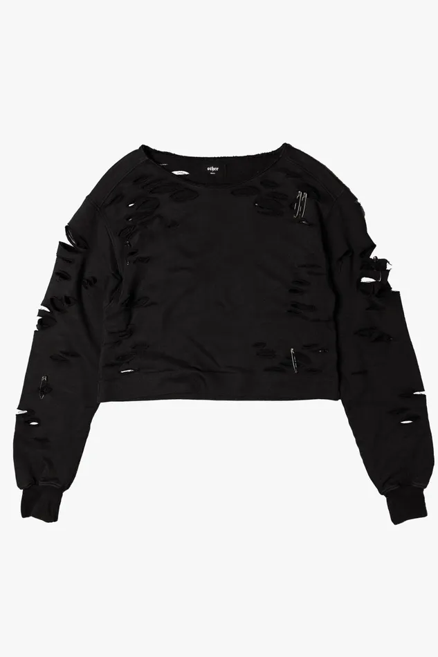 OTHER HOODIES and SWEATS WOMEN Shredded Sweatshirt