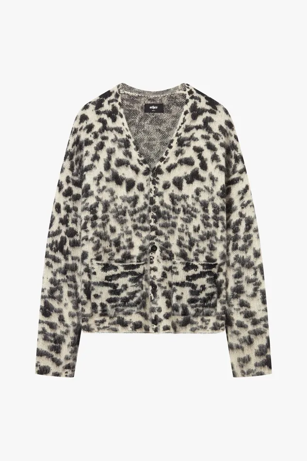 OTHER KNITWEAR MEN Brush Knit Leopard Cardigan