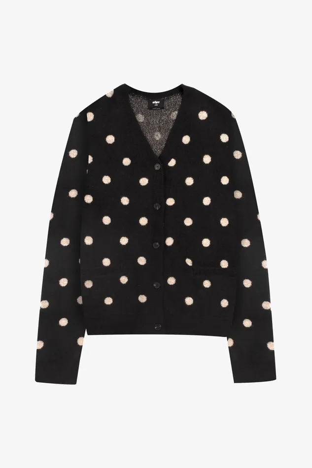 OTHER KNITWEAR MEN Polka Dot Cardigan Black and White