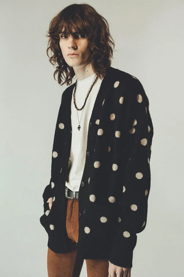 OTHER KNITWEAR MEN Polka Dot Cardigan Black and White