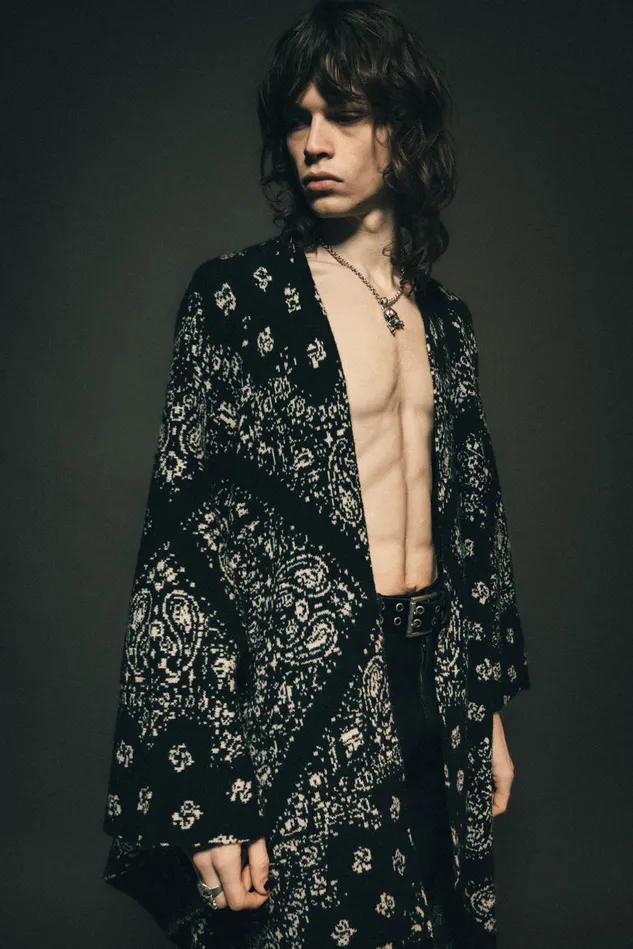 OTHER KNITWEAR MEN The Poncho Patchwork Bandana Black
