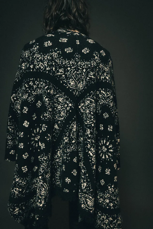 OTHER KNITWEAR MEN The Poncho Patchwork Bandana Black