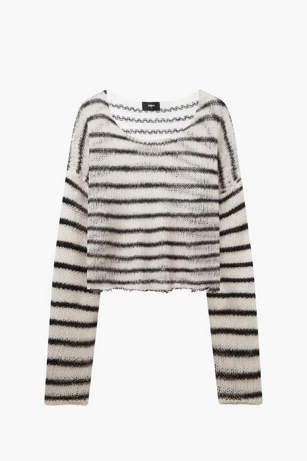 OTHER KNITWEAR WOMEN Cropped Navarro Jumper Bone and Black