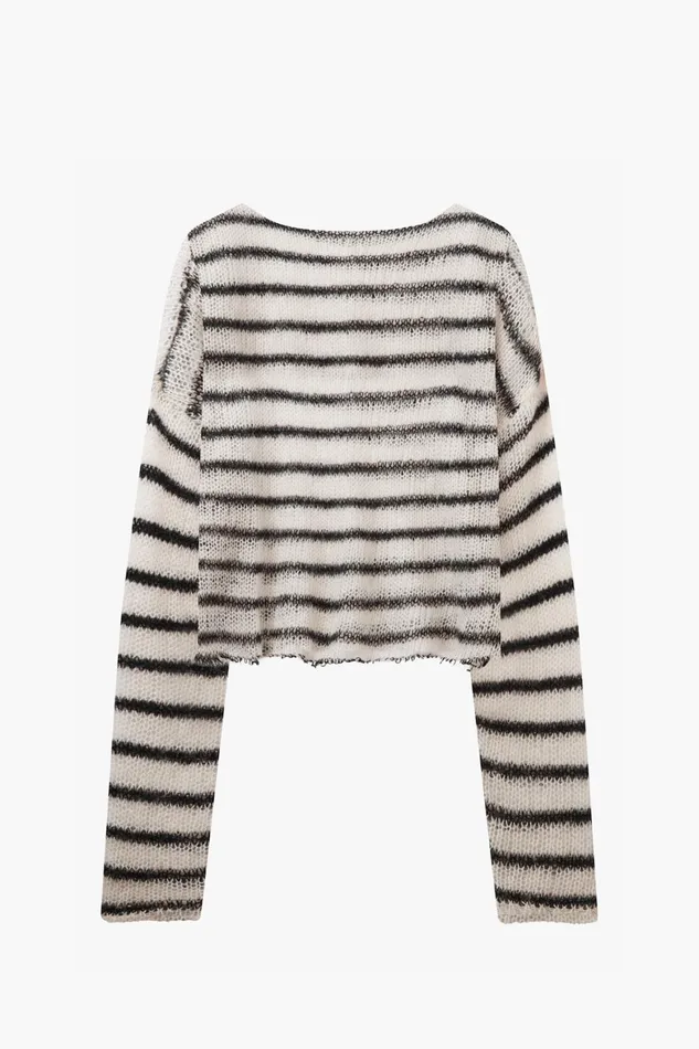 OTHER KNITWEAR WOMEN Cropped Navarro Jumper Bone and Black