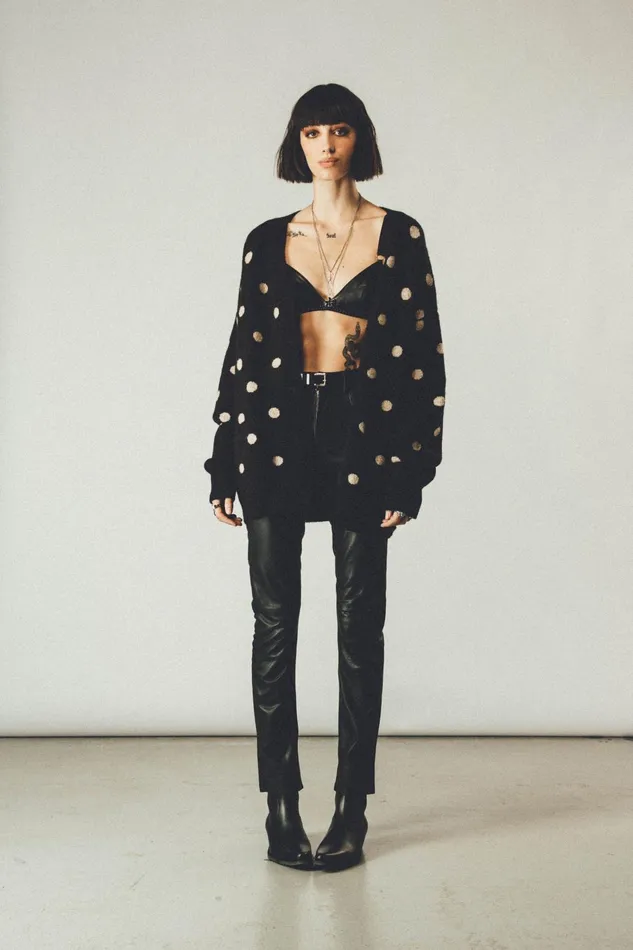 OTHER KNITWEAR WOMEN Polka Dot Cardigan Black and White