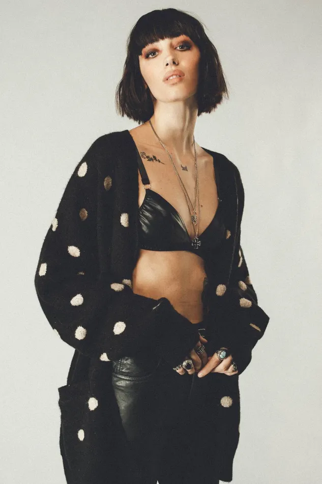 OTHER KNITWEAR WOMEN Polka Dot Cardigan Black and White