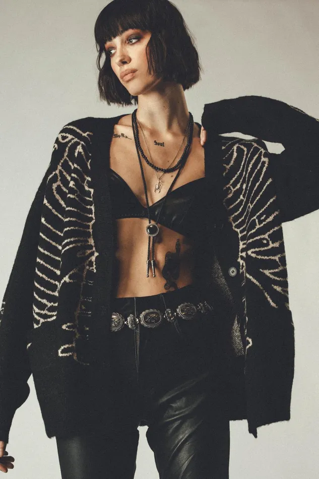 OTHER KNITWEAR WOMEN Reverse Skeleton Cardigan