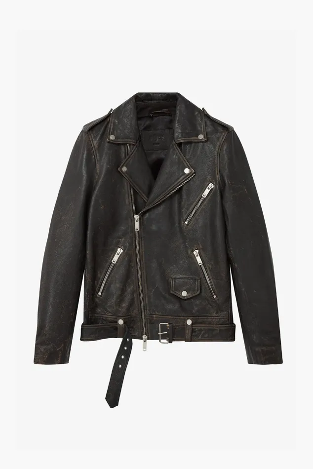 OTHER LEATHER JACKETS MEN The Roadworn Biker Jacket Heavy Relic Black