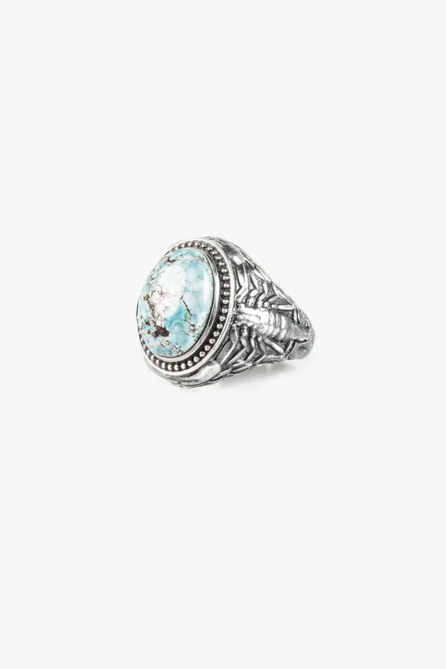 OTHER NECKLACES and CHAINS MENWOMEN 925 Scorpion Stone Ring Turquoise