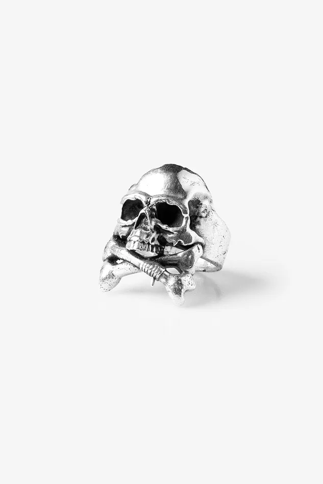 OTHER NECKLACES and CHAINS MENWOMEN 925 Skull and Crossbones Ring Silver
