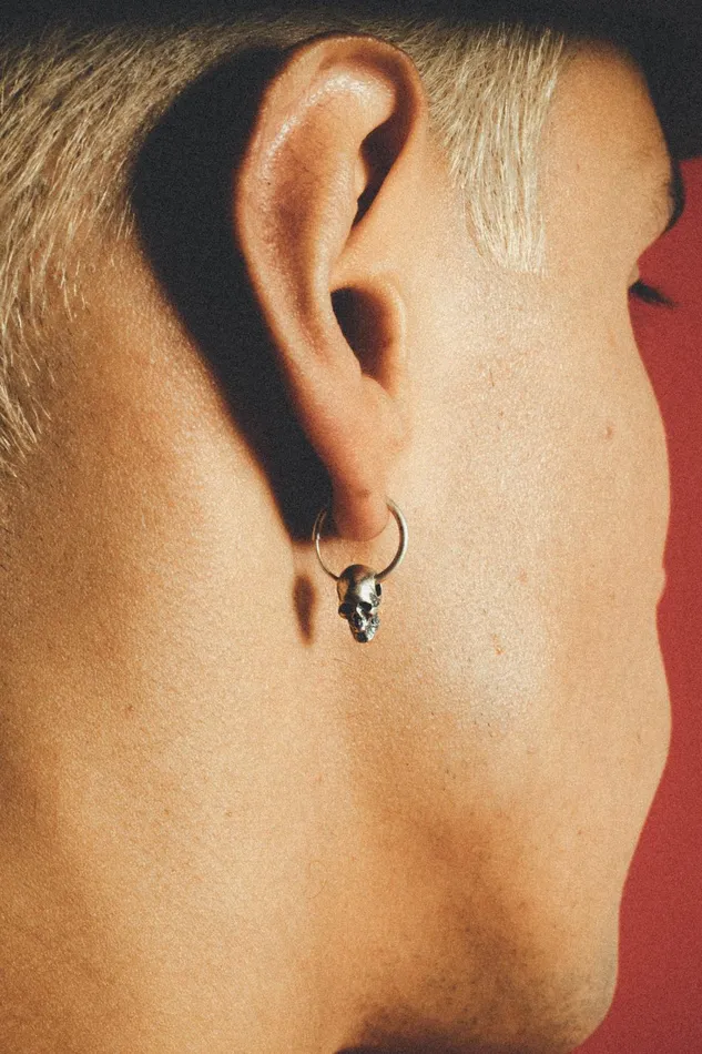 OTHER NECKLACES and CHAINS MENWOMEN 925 Skull Earring Silver