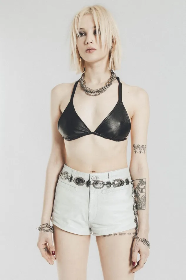 OTHER PANTS WOMEN Leather Short Shorts