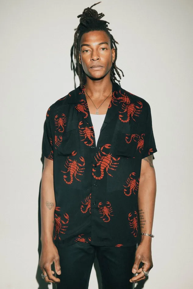 OTHER SHIRTS MEN Cuban Shirt Red Scorpion
