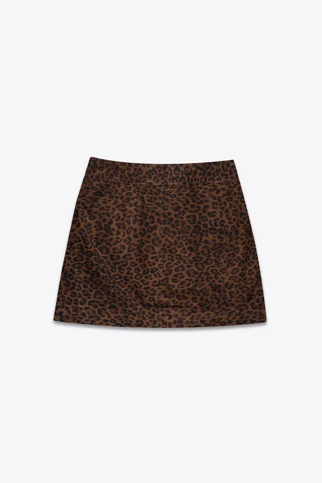 OTHER SKIRTS and DRESSES WOMEN The Lita Zip Ultra Mini Skirt Leopard Suede