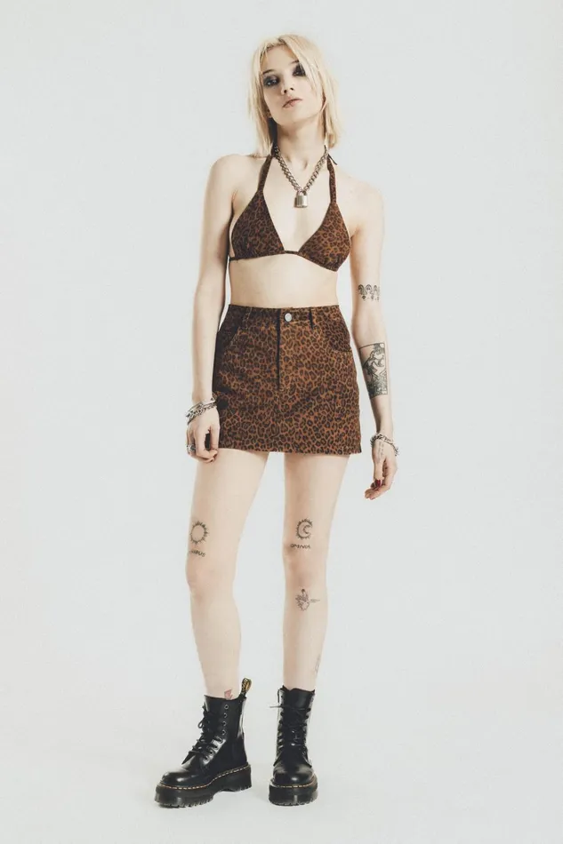 OTHER SKIRTS and DRESSES WOMEN The Ultra Mini Skirt Leopard Suede