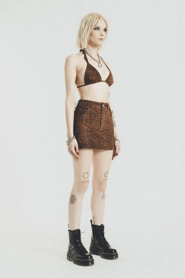 OTHER SKIRTS and DRESSES WOMEN The Ultra Mini Skirt Leopard Suede