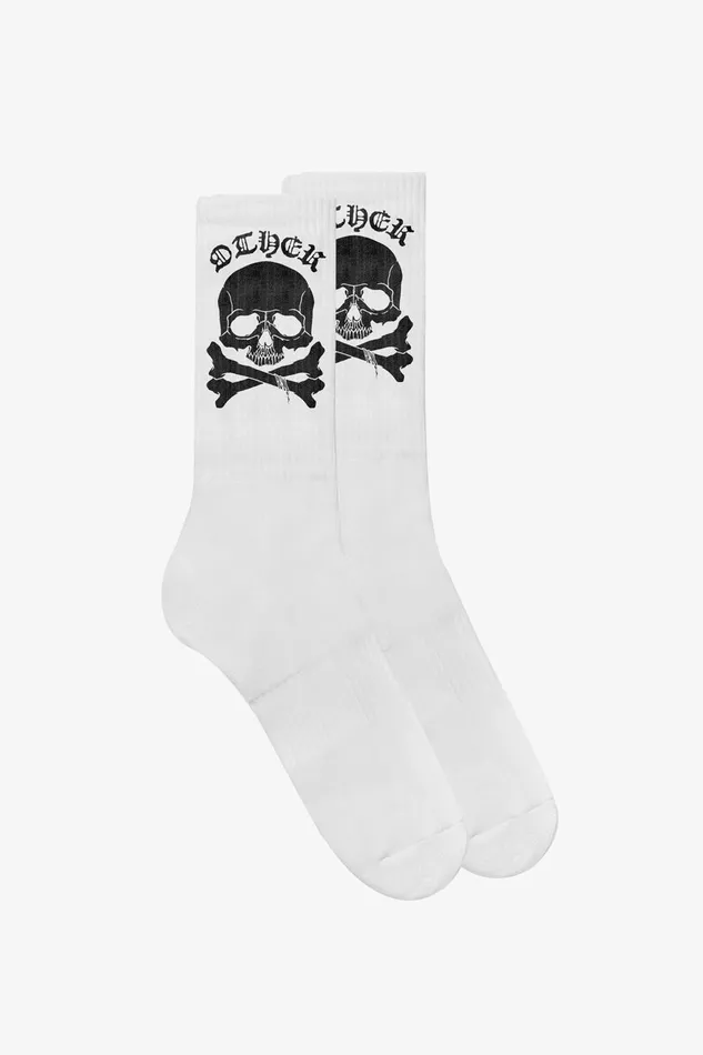 OTHER SOCKS MENWOMEN SKULL and CROSSBONES SOCKS White