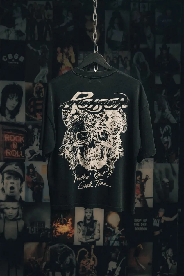 OTHER TSHIRTS MEN POISON MONO GLAM ROCKER OVERSIZED TSHIRT