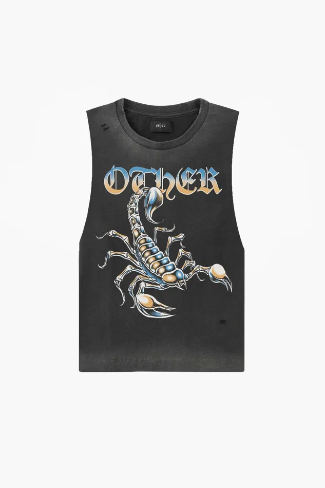 OTHER TANKS and VESTS MEN Chrome Scorpion Vintage Tank Heavy Relic Black