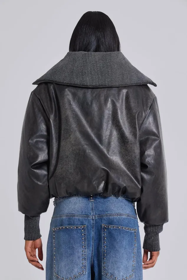 Outerwear Women Jaded London Alloy Vegan Leather Bomber Jacket