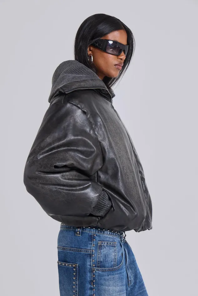 Outerwear Women Jaded London Alloy Vegan Leather Bomber Jacket