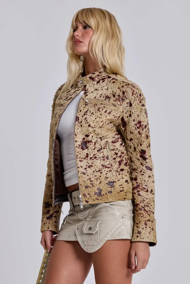 Outerwear Women Jaded London Real Cowhide Piston Jacket