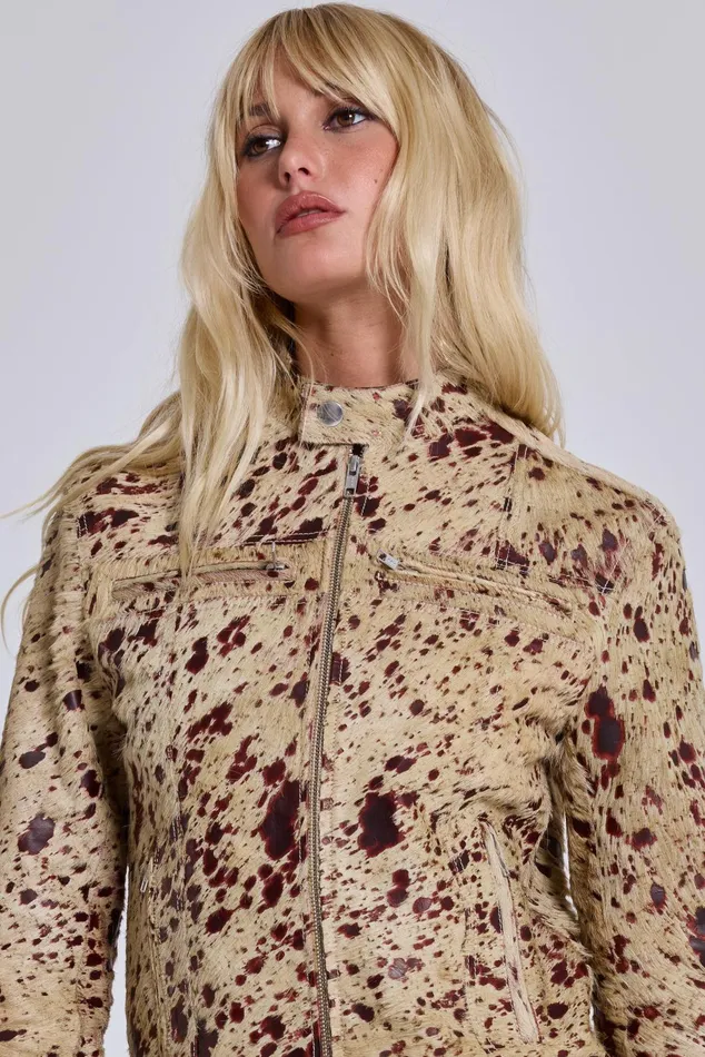 Outerwear Women Jaded London Real Cowhide Piston Jacket