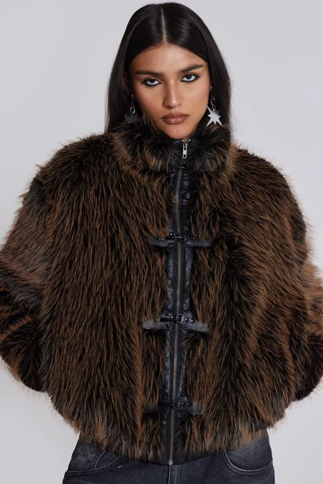 Outerwear Women Jaded London Shop Mendoza Faux Fur Jacket