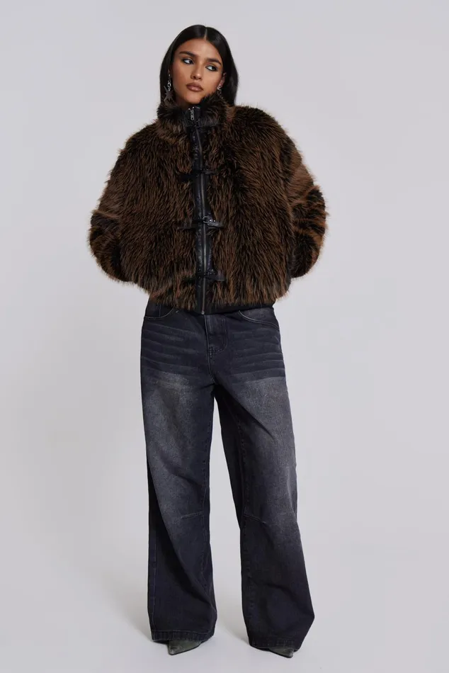 Outerwear Women Jaded London Shop Mendoza Faux Fur Jacket
