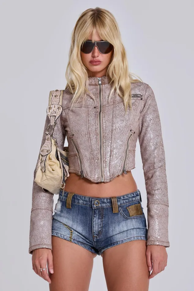 Outerwear Women Jaded London Sphynx Cracked Corsetted Jacket