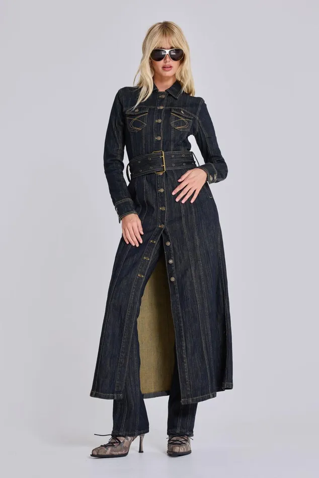 Outerwear Women Jaded London Trinity Fitted Denim Coat
