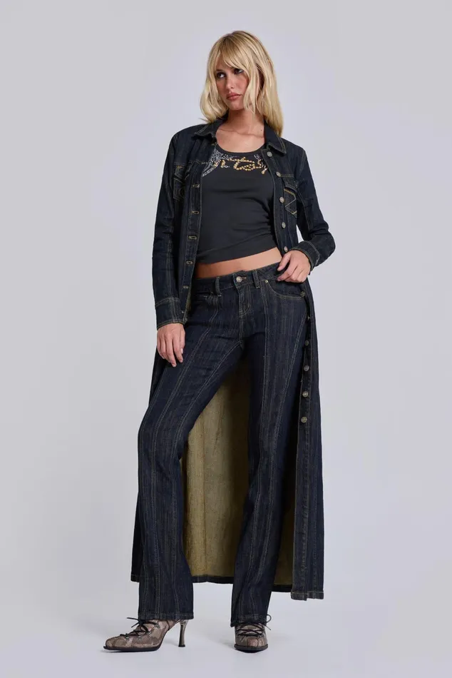 Outerwear Women Jaded London Trinity Fitted Denim Coat