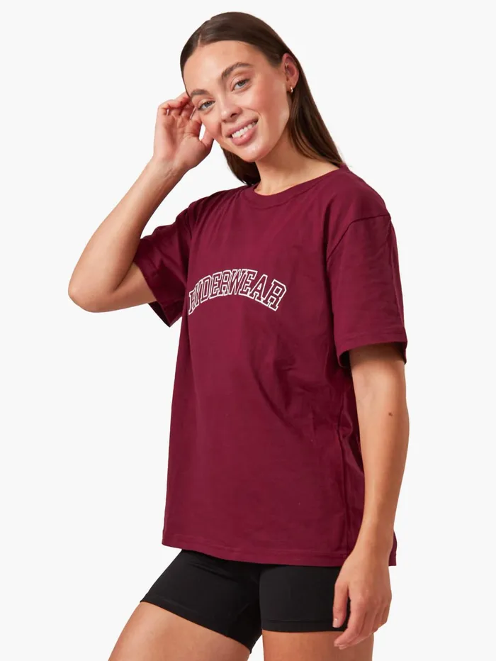 Oversized TShirt 8211 Maroon Women Ryderwear TShirts