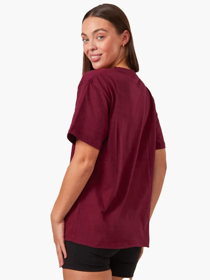 Oversized TShirt 8211 Maroon Women Ryderwear TShirts