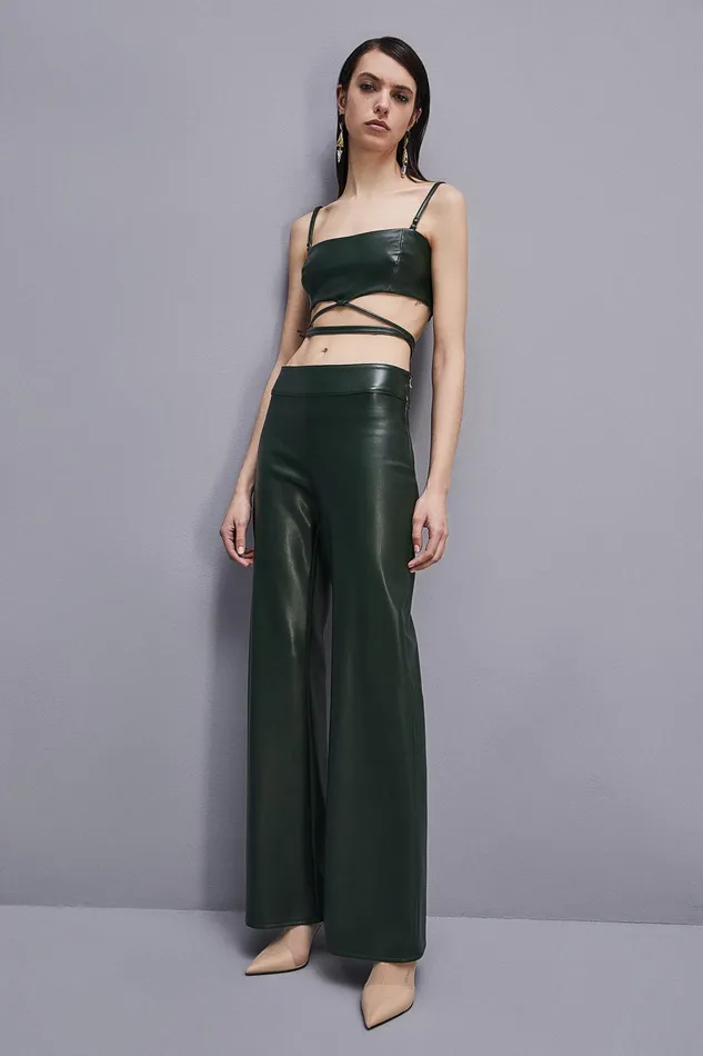 Palazzo Women Patrizia Pepe LowWaisted Palazzo Fit Pants Tuscany Green