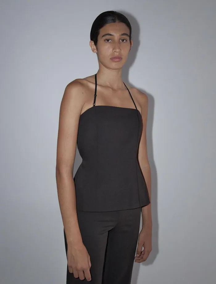 Paloma Wool AIREFitted Bandeau Top With Adjustable Ribbon At The Neck And Back Women Tops