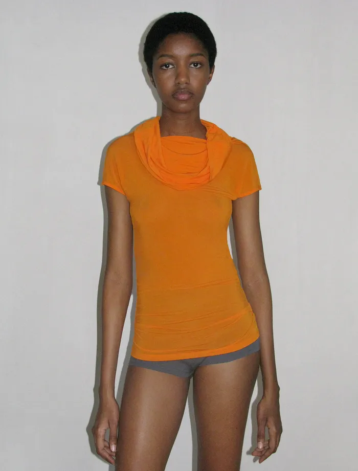 Paloma Wool ALISSlightly Sheer Draped Collarhood Top Women Tops