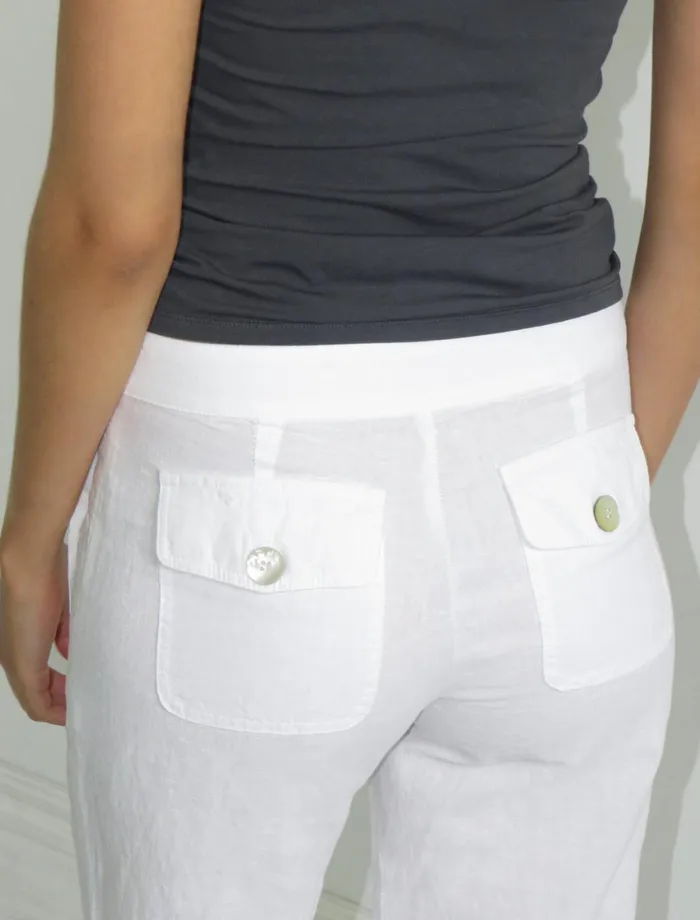Paloma Wool ALVASlightly Sheer White Linen Pants With A Straight Leg And Low Rise Women Bottoms