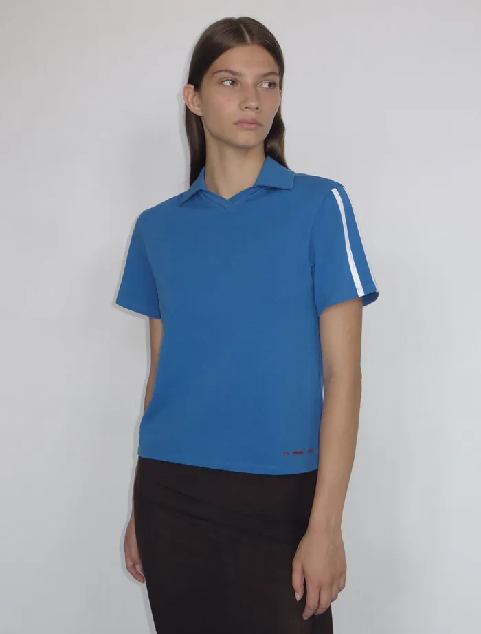 Paloma Wool BEERHOST Retro Polo Neck Tshirt With Sporttype Piping Detail Women Tops