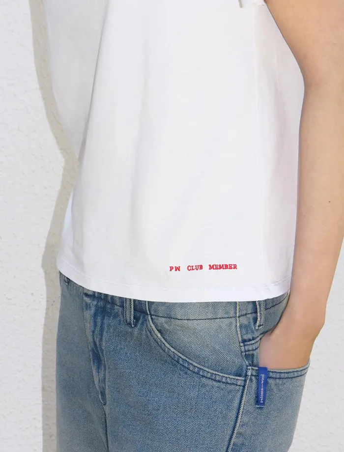 Paloma Wool BEERHOST White Retro Polo Neck Tshirt With Sporttype Piping Detail Women Tops