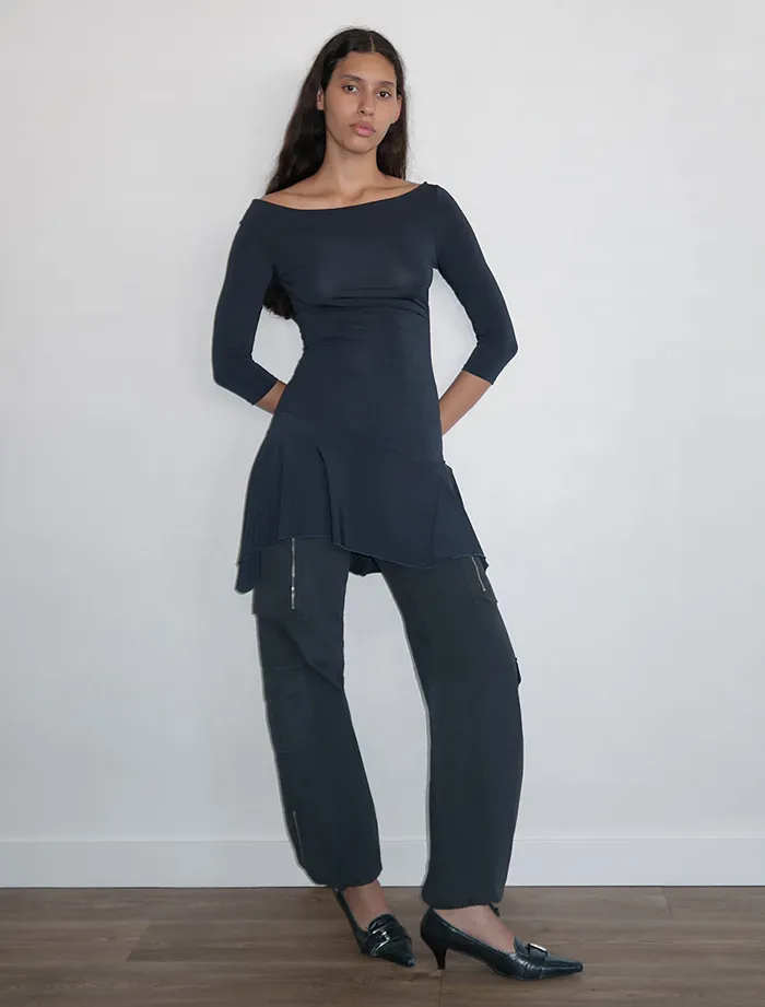 Paloma Wool BENITOSoft Asymmetric Mini Dress With 34 Sleeves Women Dresses