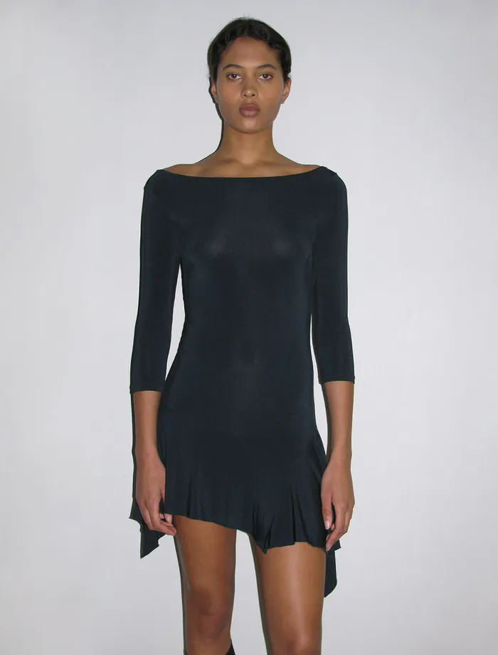 Paloma Wool BENITOSoft Asymmetric Mini Dress With 34 Sleeves Women Dresses