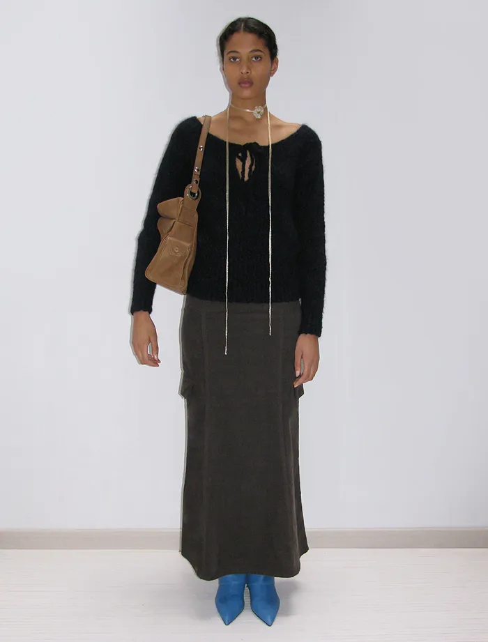 Paloma Wool BRIOCHELowwaist Corduroy Long Skirt With Front And Side Pockets Women Bottoms